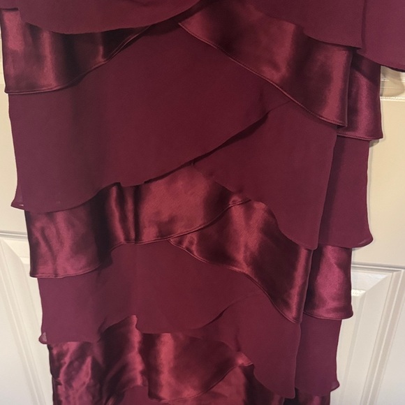 Elegant Wine High-Low Evening Dress - Picture 6 of 13